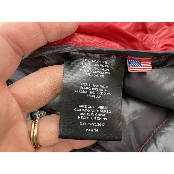 Hawke & Co Sport Down Packable Vest Mens Large Red Puffer Lightweight Jacket - Picture 6 of 11